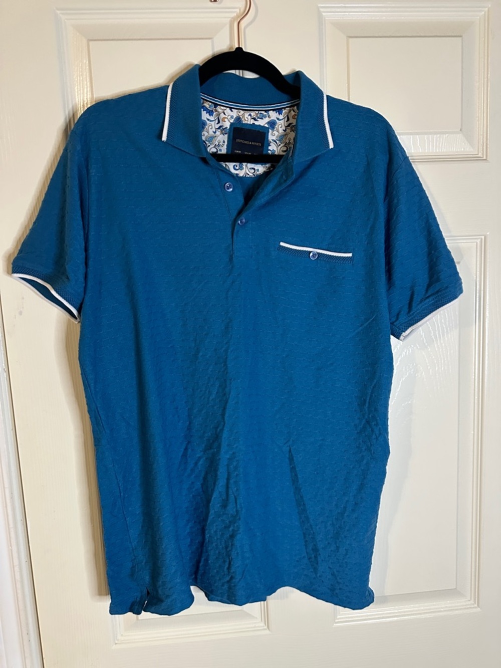 Men's Teal Polo with Contrast Trim